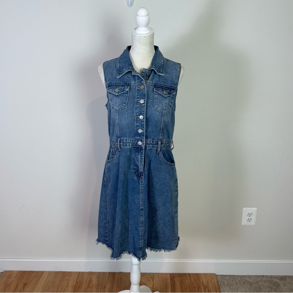Joie Women Denim Jean Sleeveless Dress Size Large